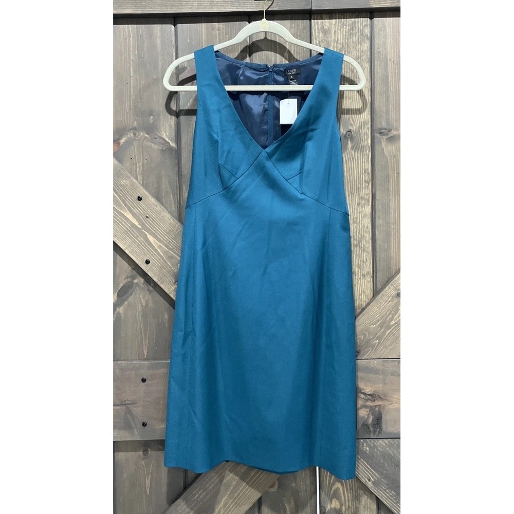 J. Crew Dress Super 120's 100% Wool‎ Teal Green Sleeveless Women Size 6 NWT
